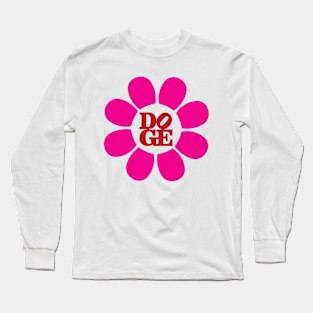 DOGE LOVE FLOWER MAGENTA Long Sleeve T-Shirt